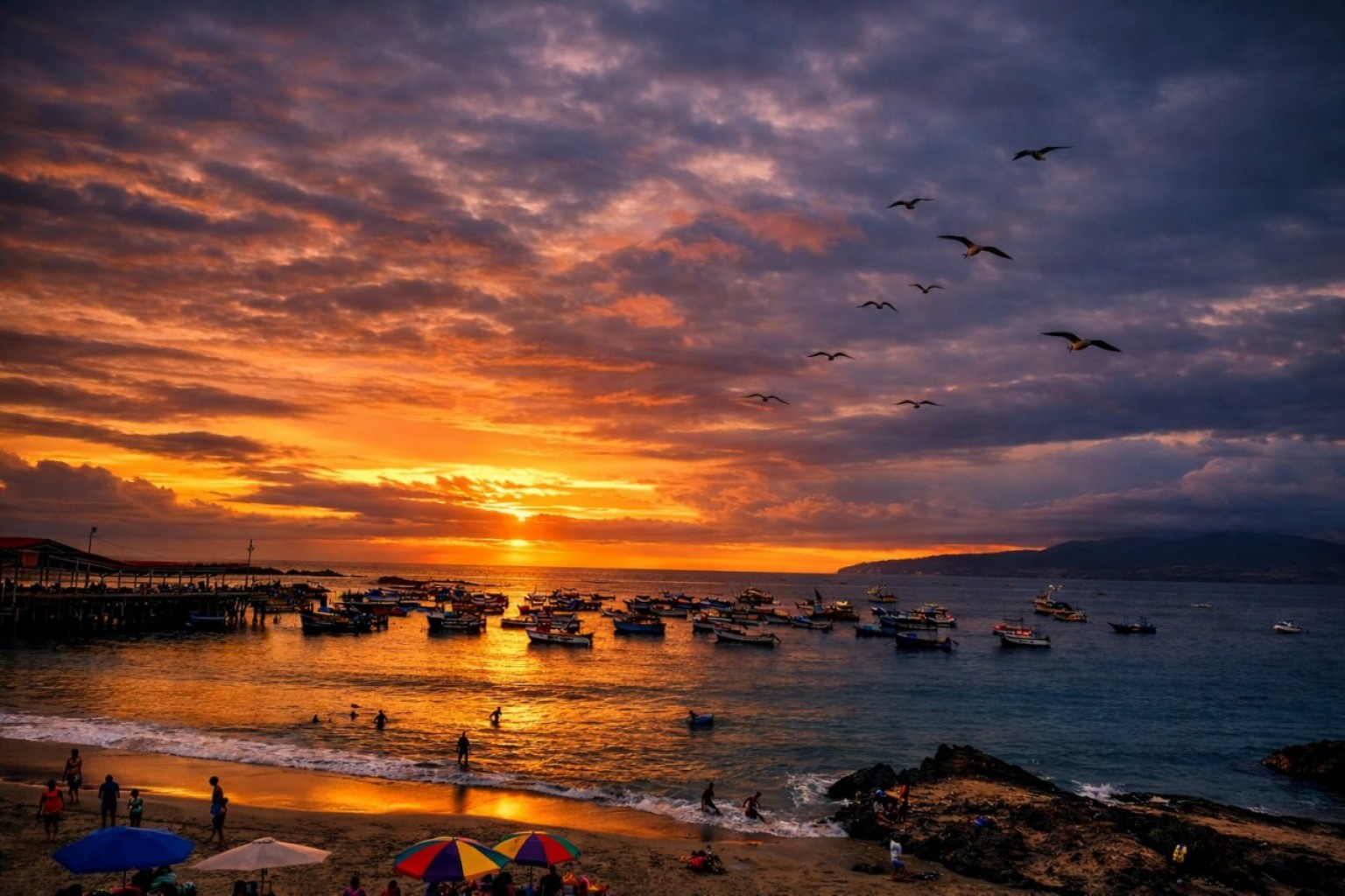 Atardecer dramático en Chala